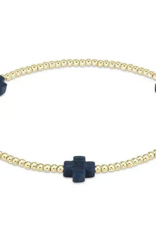 eNewton Signature Cross Small Gold Bracelet