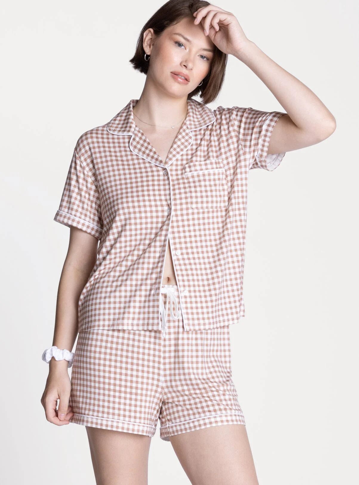 Nella Pajama Set - Ice Coffee Gingham - Elk + Elm