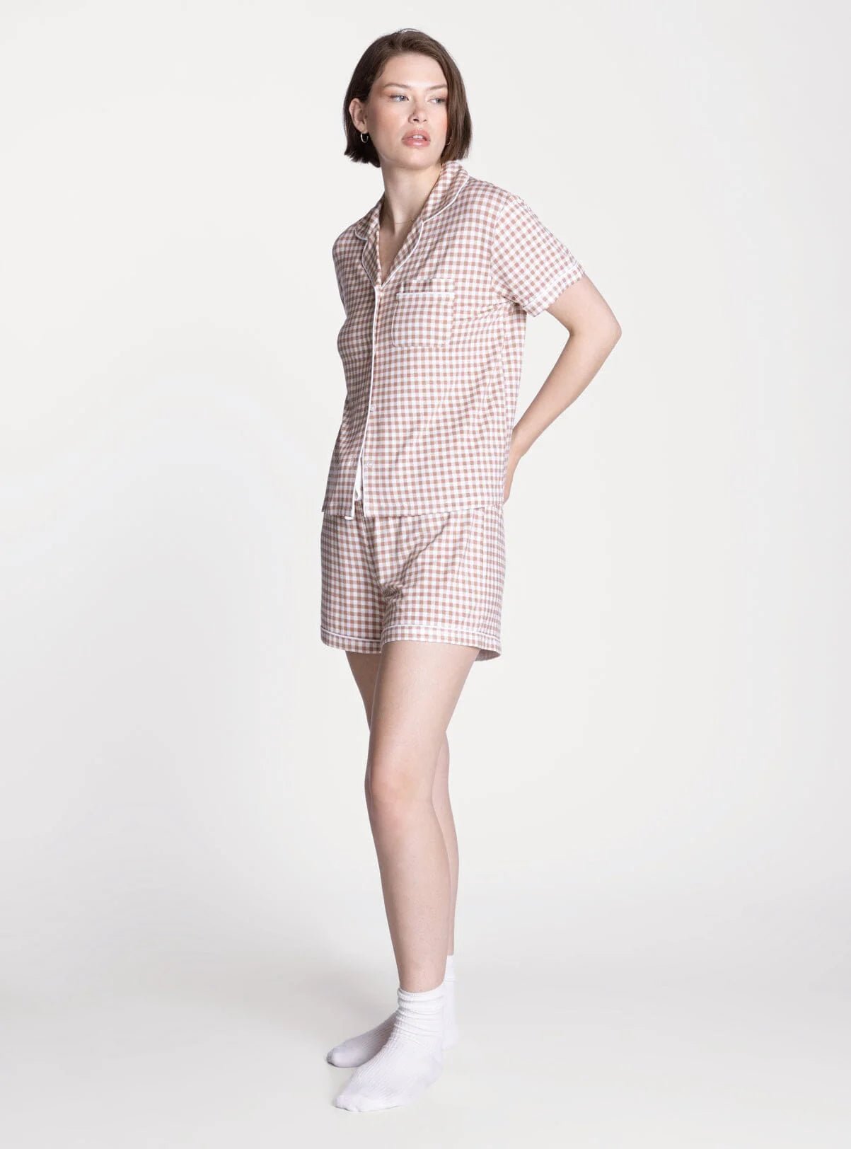 Nella Pajama Set - Ice Coffee Gingham - Elk + Elm