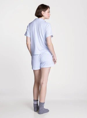 Nella Pajama Set in Light Blue Stripe - Elk + Elm