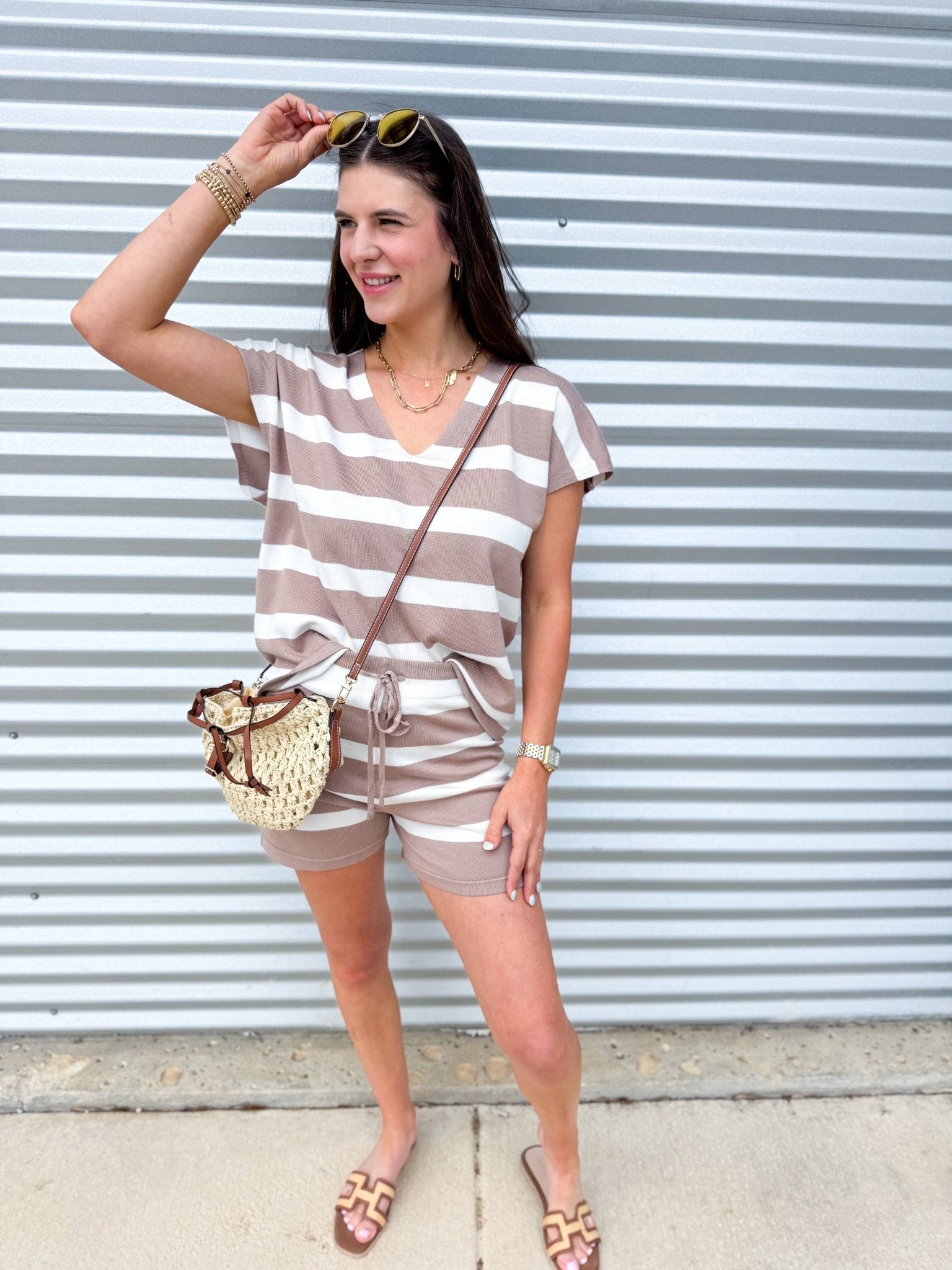 Neutral stripes Knit Set - Elk + Elm