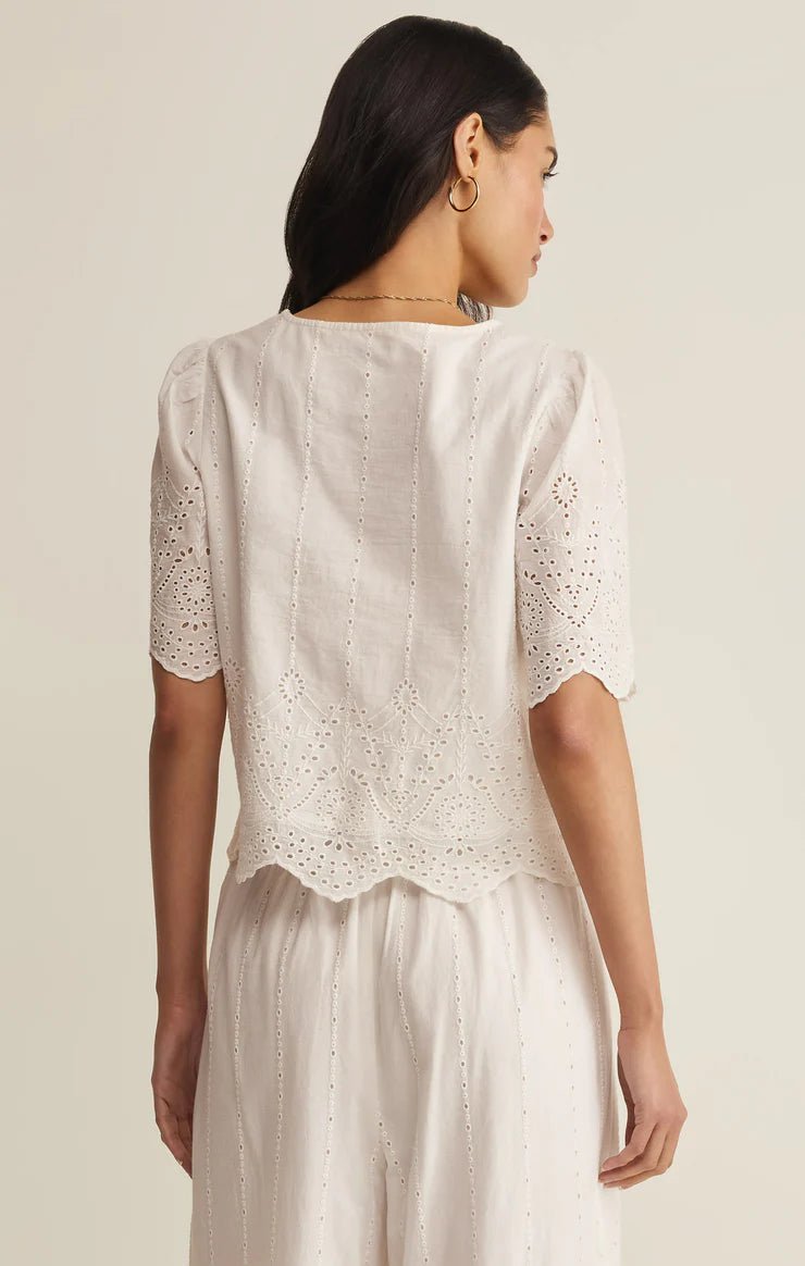 Oceanside Embroidered Top - Elk + Elm
