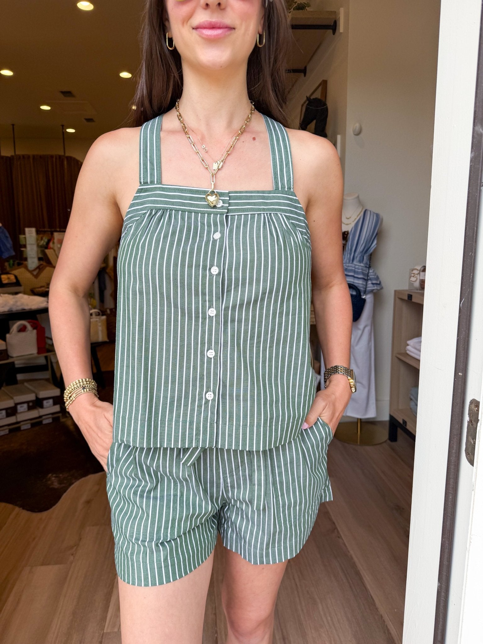Olive Stripe Set - Elk + Elm