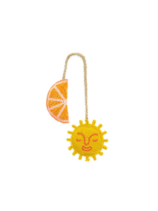 Orange & Sun Beaded Bag Charm - Elk + Elm