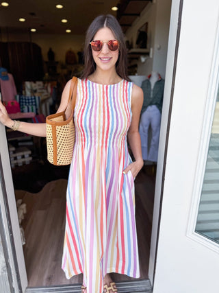 Pastel Rainbow Midi Dress - Elk + Elm