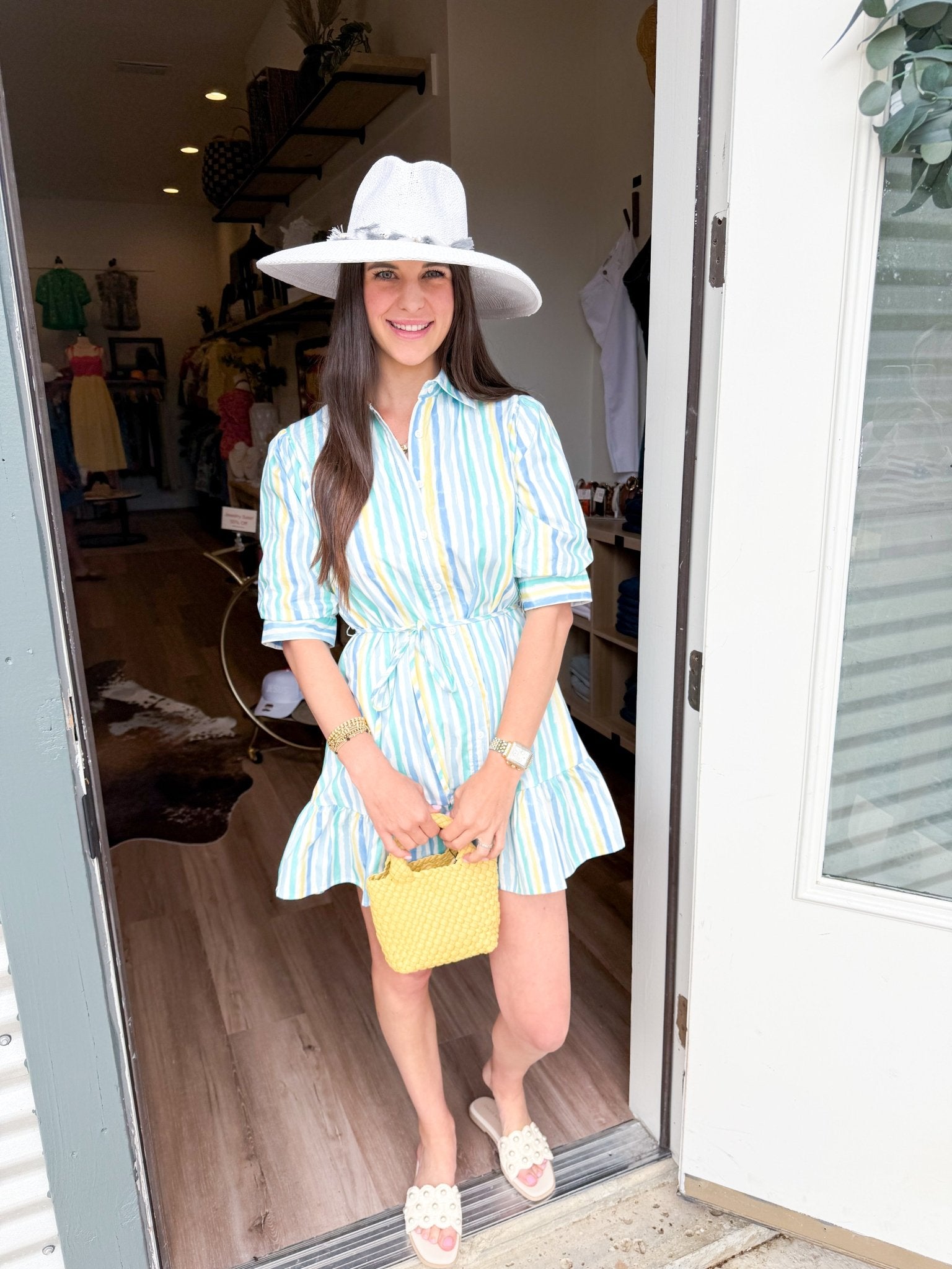 Pastel Stripe Shirt Dress - Elk + Elm