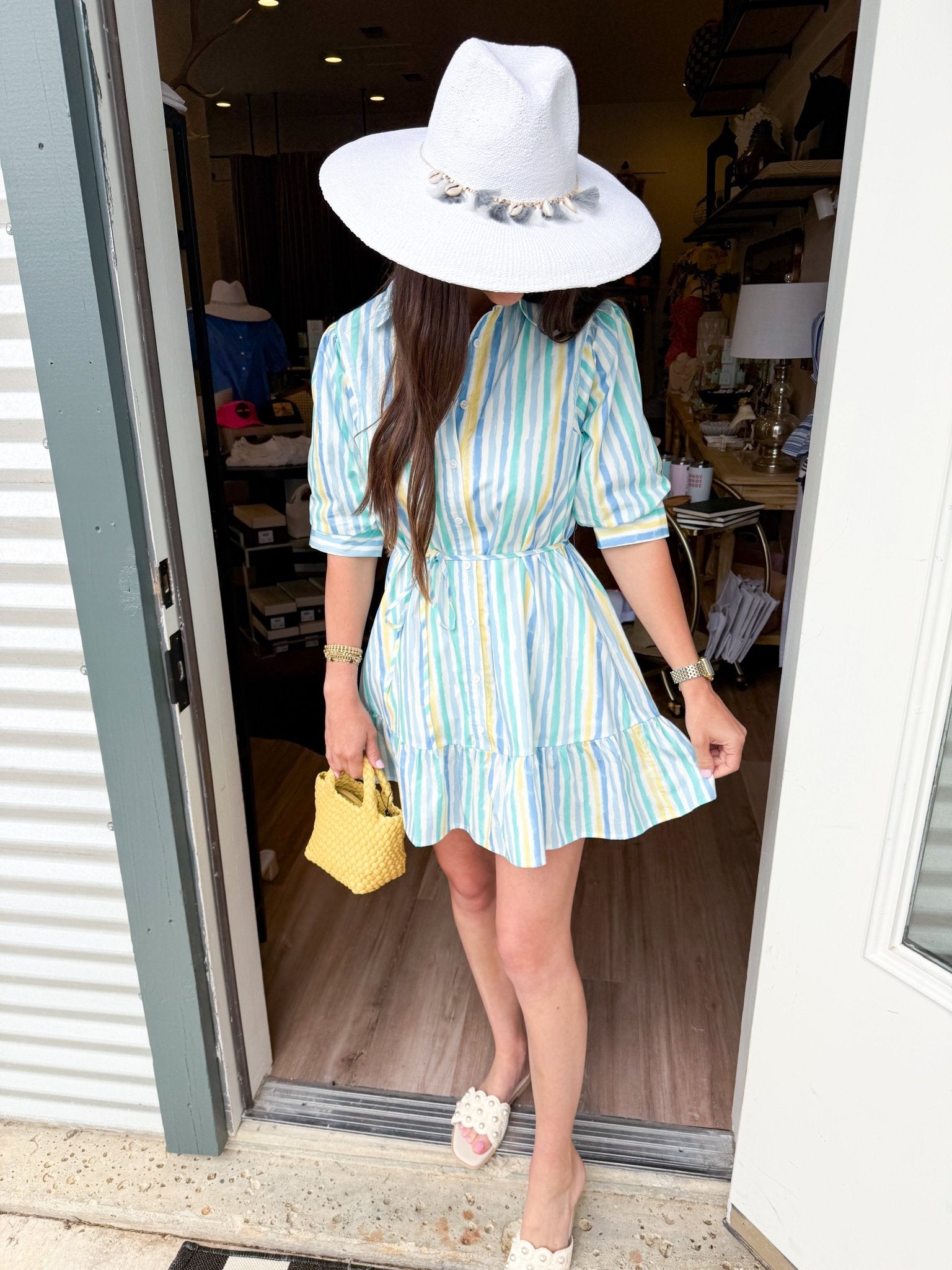 Pastel Stripe Shirt Dress - Elk + Elm