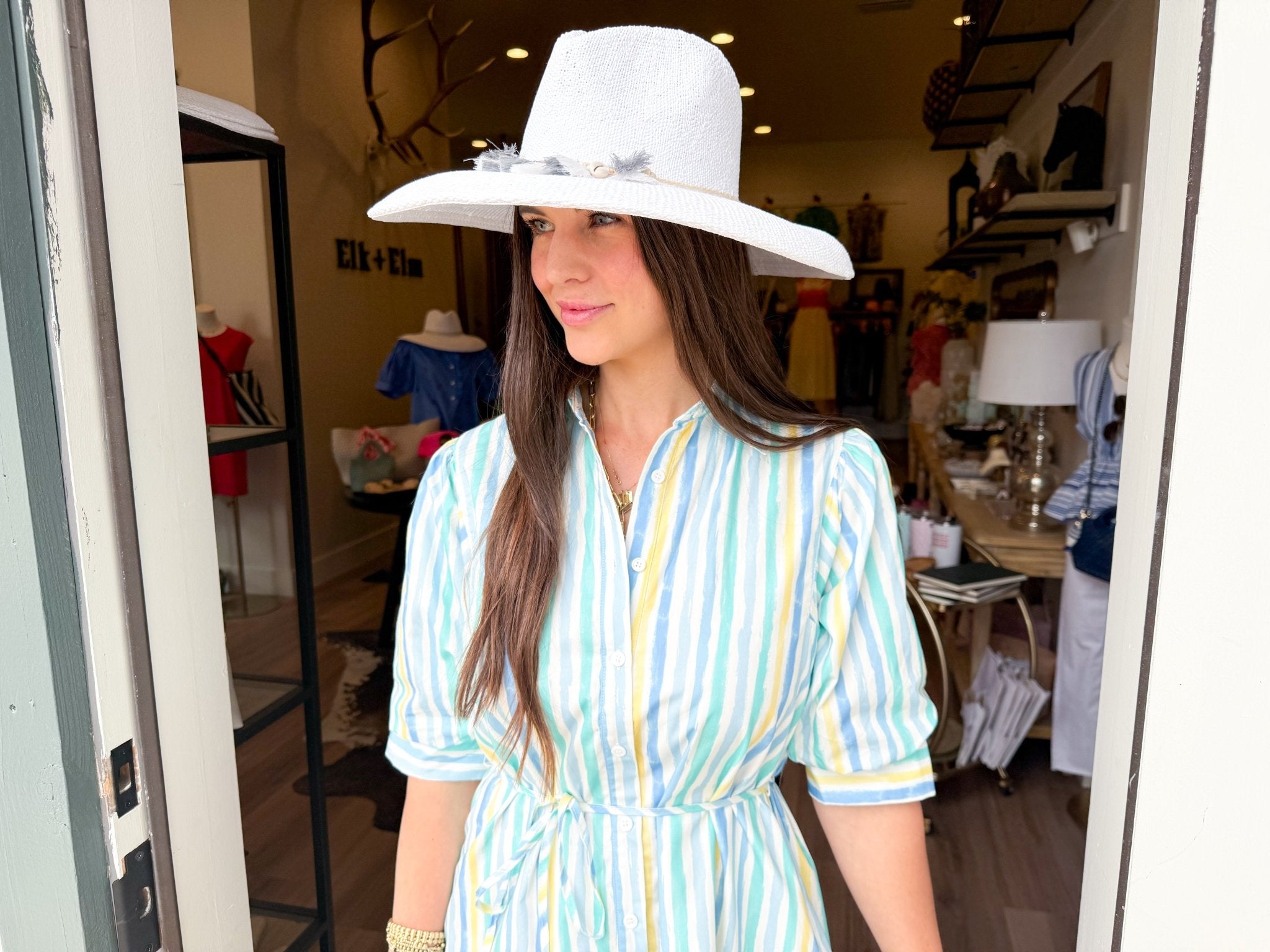 Pastel Stripe Shirt Dress - Elk + Elm
