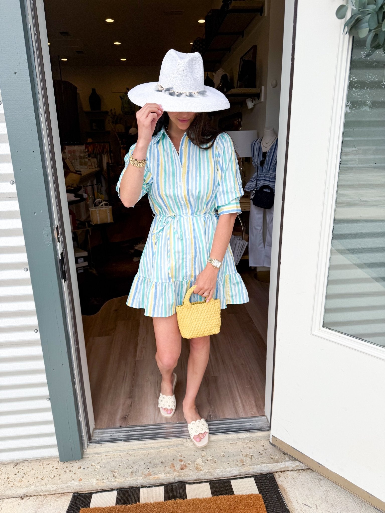 Pastel Stripe Shirt Dress - Elk + Elm