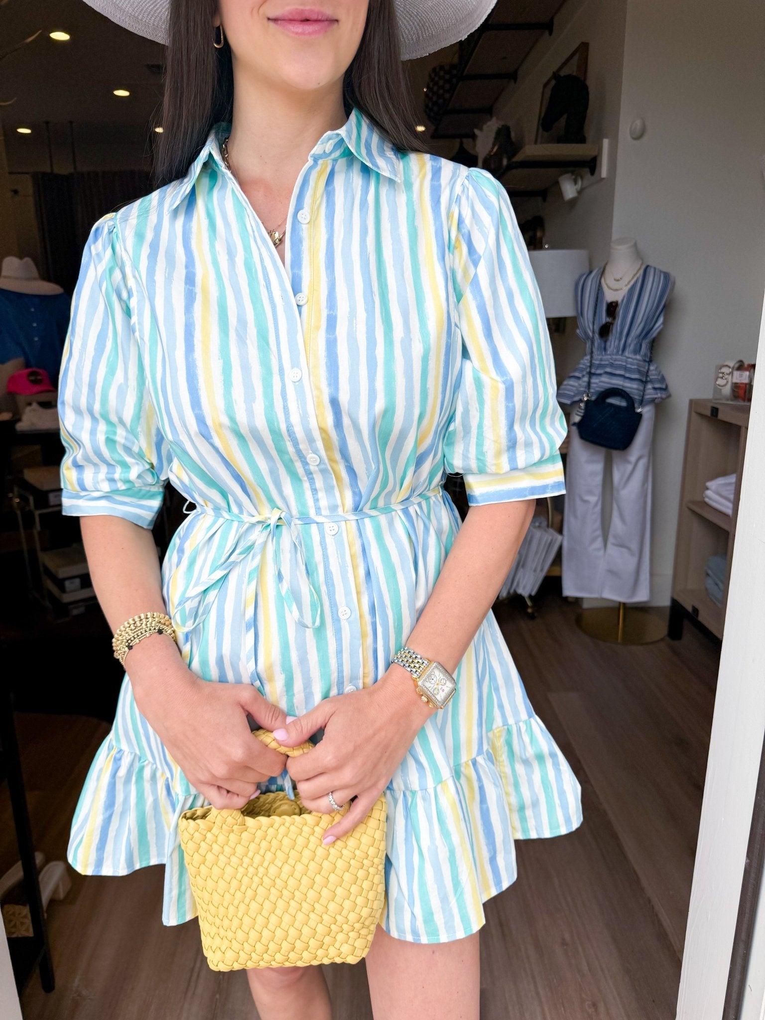 Pastel Stripe Shirt Dress - Elk + Elm
