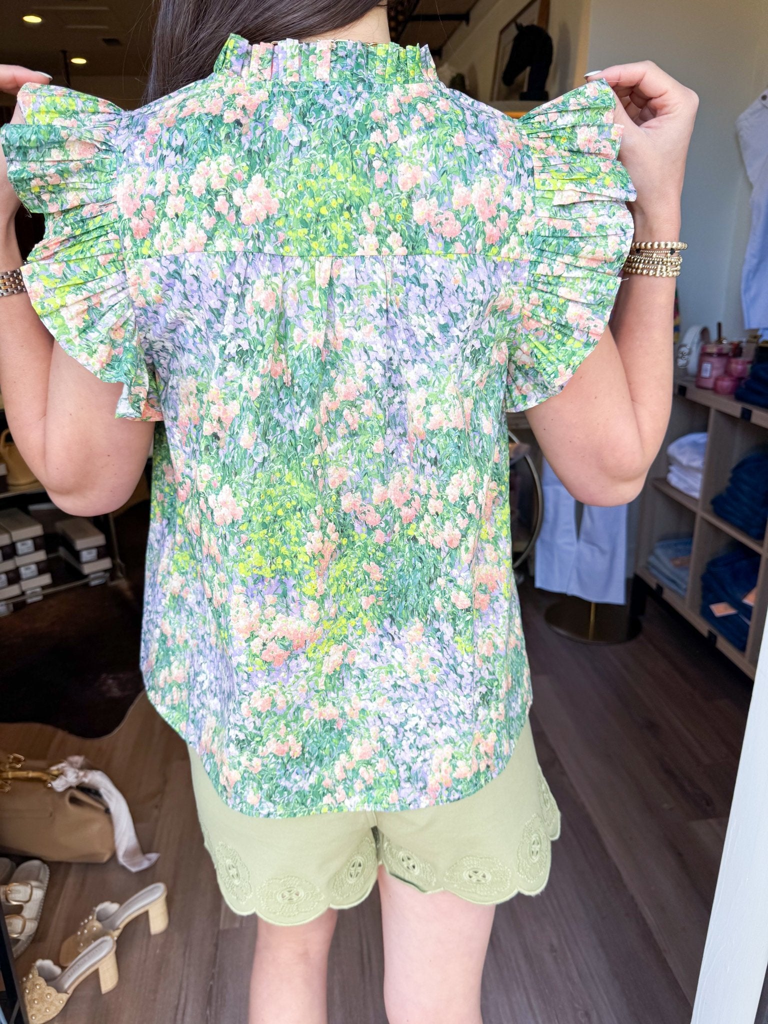 Peachy Petal Flutter Top - Elk + Elm