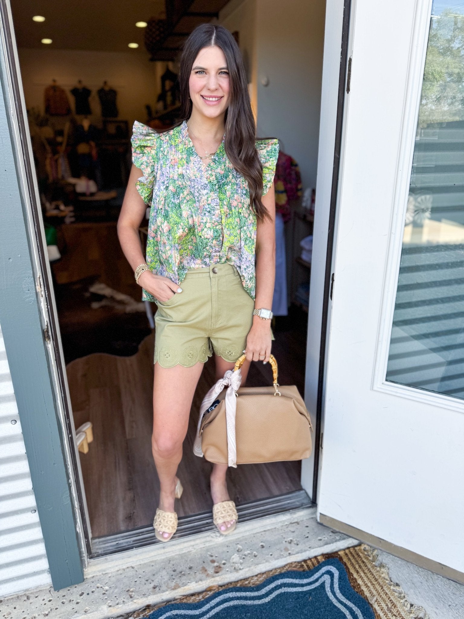 Peachy Petal Flutter Top - Elk + Elm