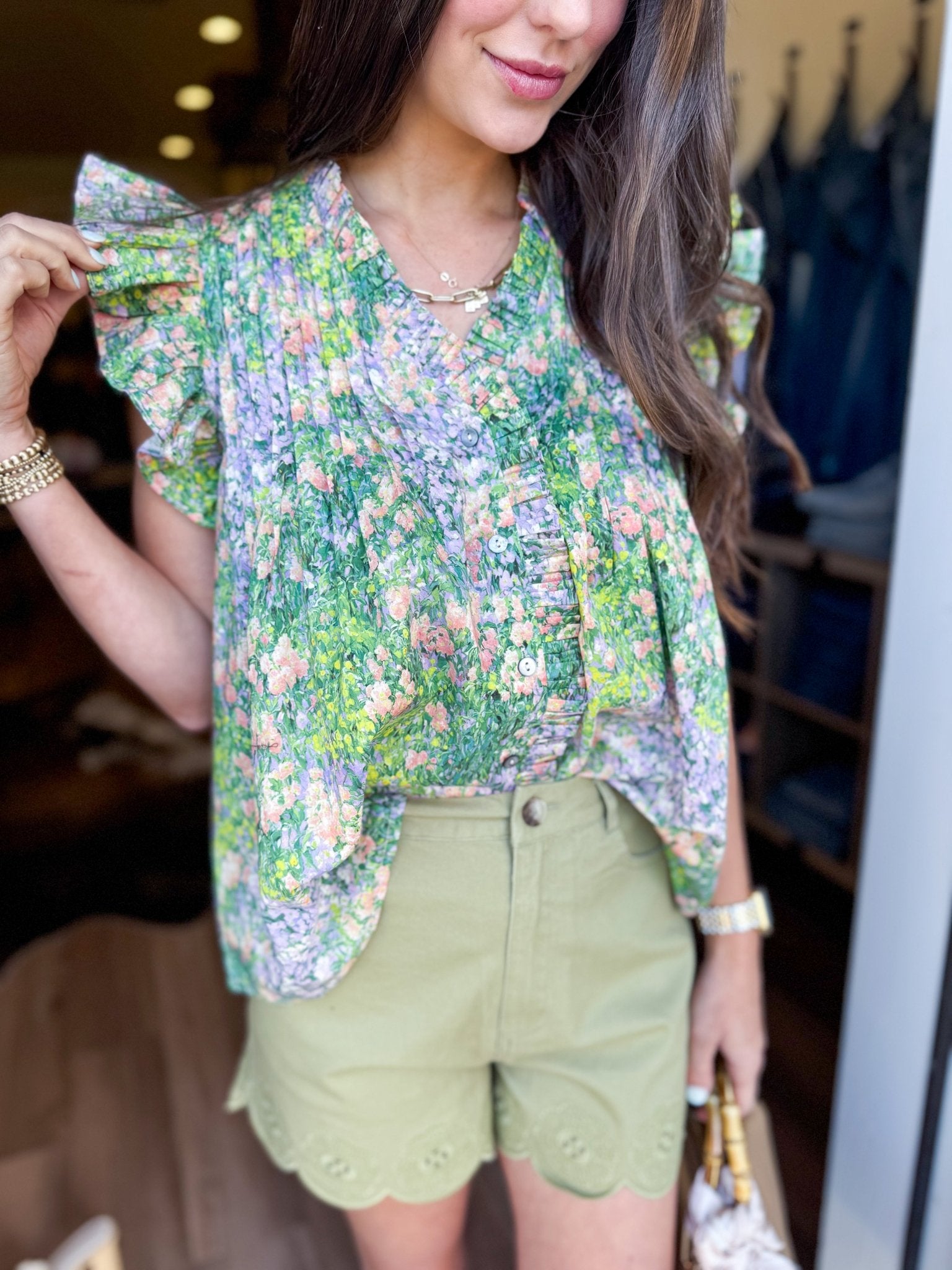 Peachy Petal Flutter Top - Elk + Elm