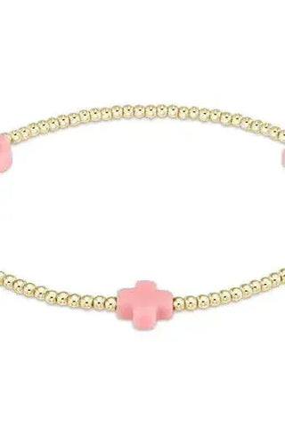 eNewton Signature Cross Small Gold Bracelet