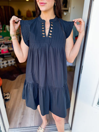 Piper Pleated Mini Dress - Elk + Elm