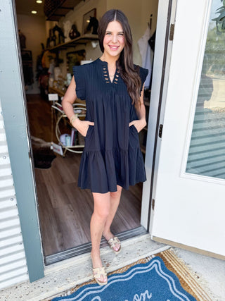 Piper Pleated Mini Dress - Elk + Elm