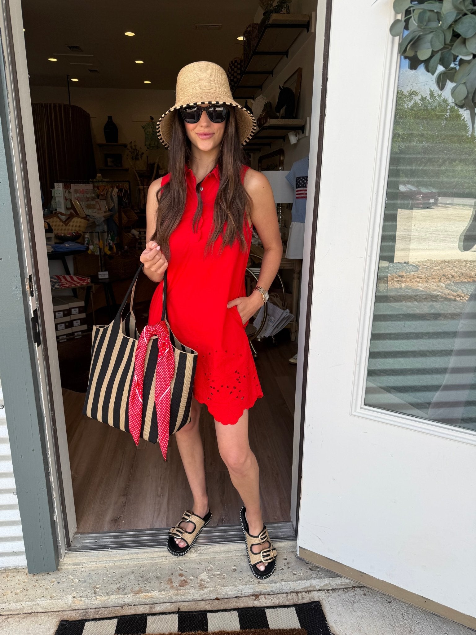 Poppy Eyelet MIni Dress - Elk + Elm