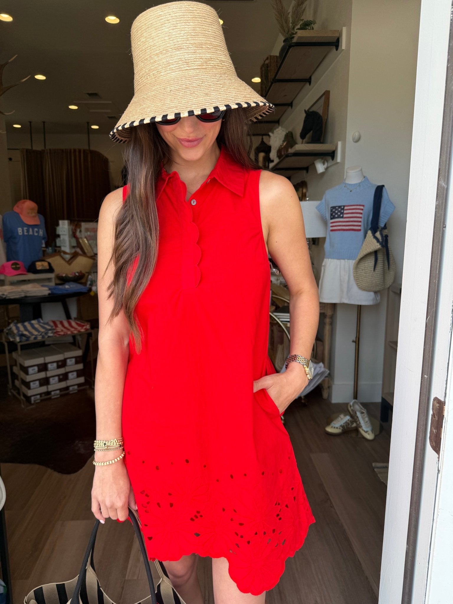 Poppy Eyelet MIni Dress - Elk + Elm