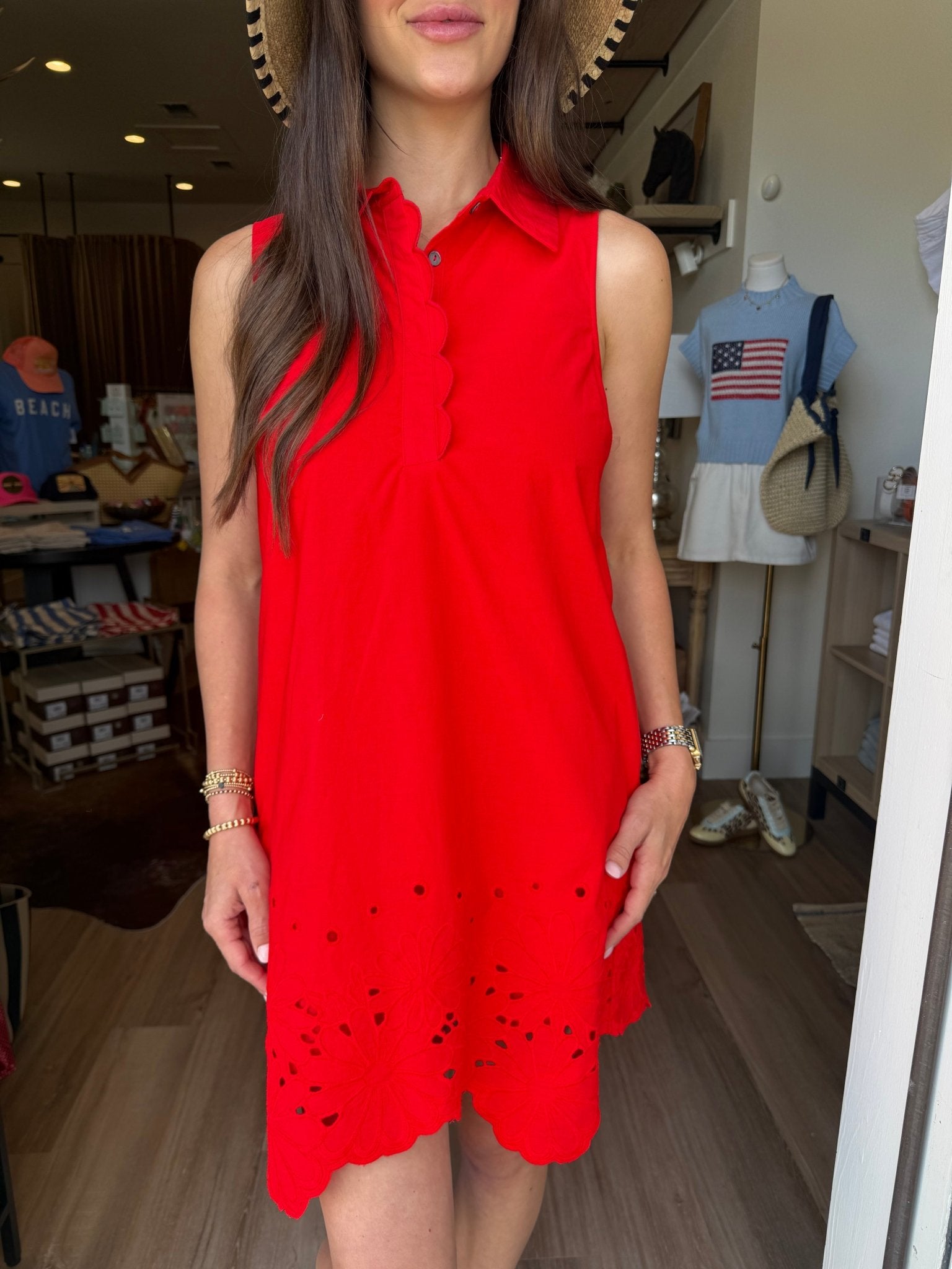 Poppy Eyelet MIni Dress - Elk + Elm