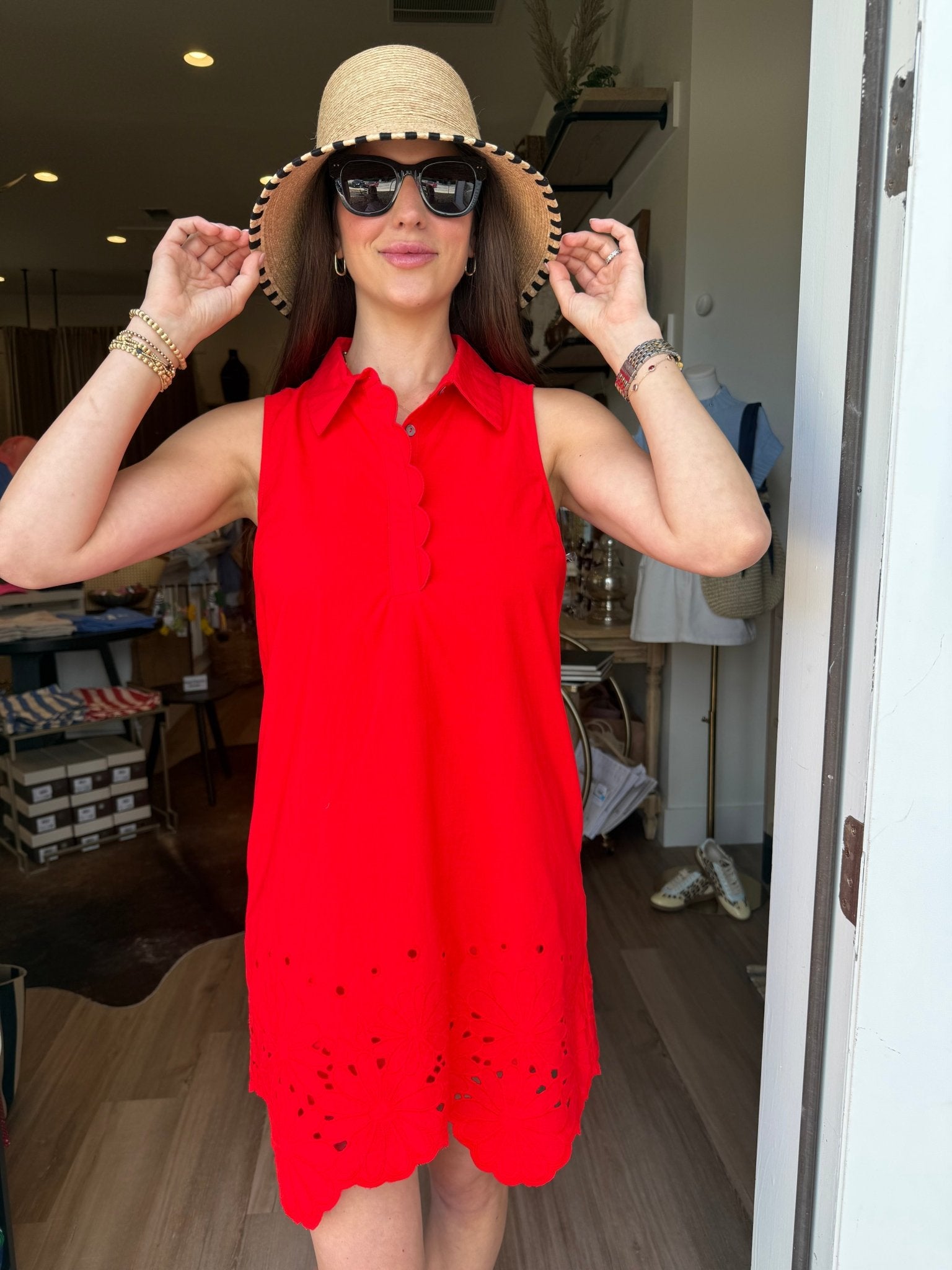 Poppy Eyelet MIni Dress - Elk + Elm