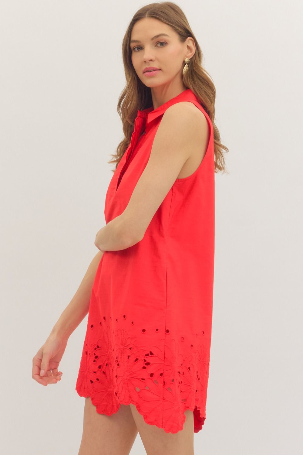 Poppy Eyelet MIni Dress - Elk + Elm