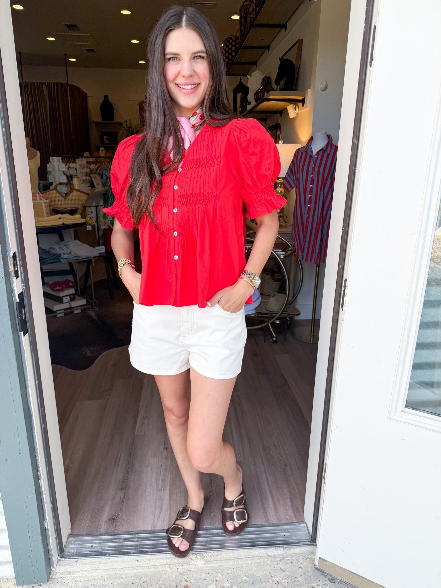 Poppy Pintuck Puff Top - Elk + Elm