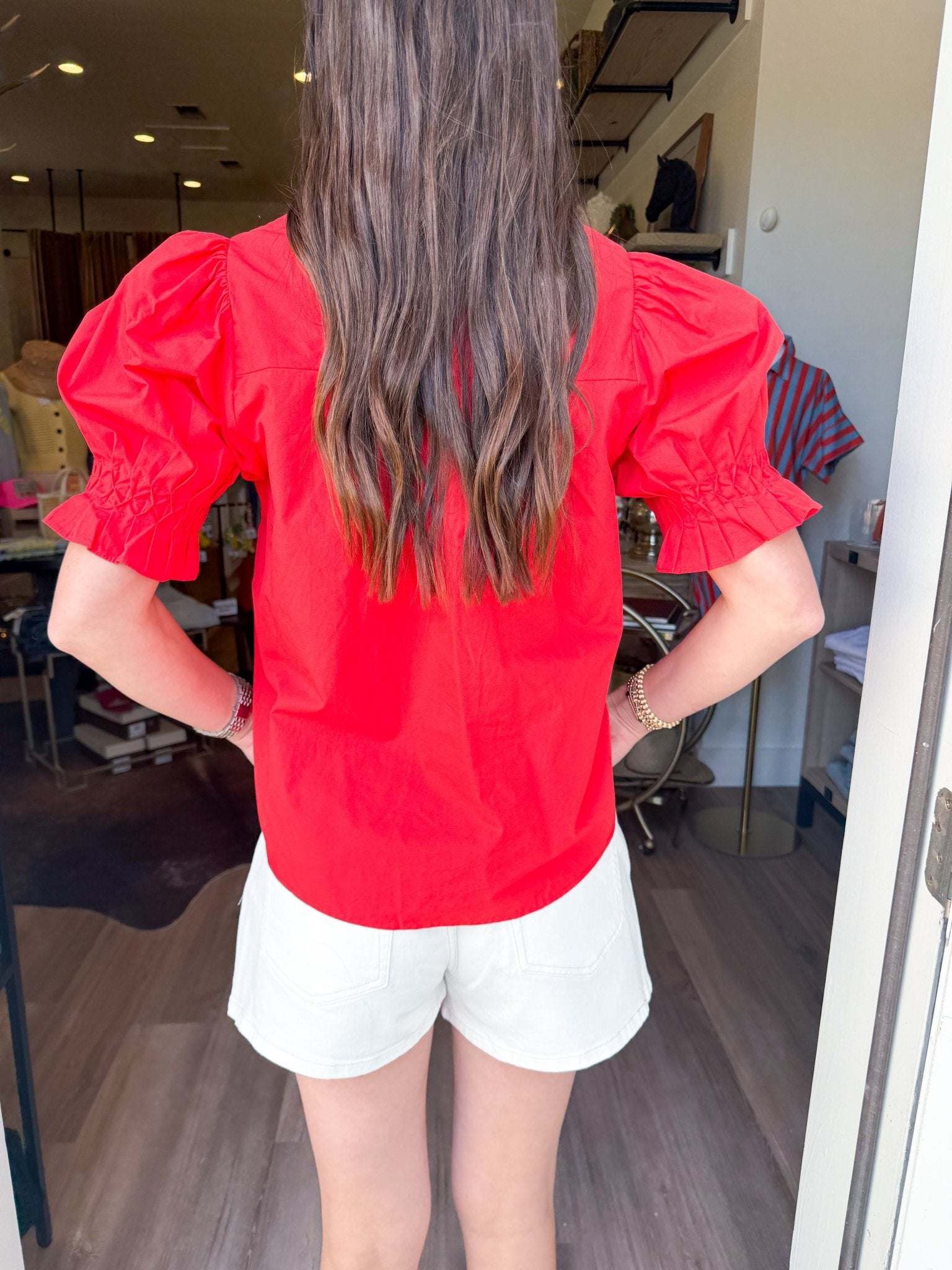 Poppy Pintuck Puff Top - Elk + Elm