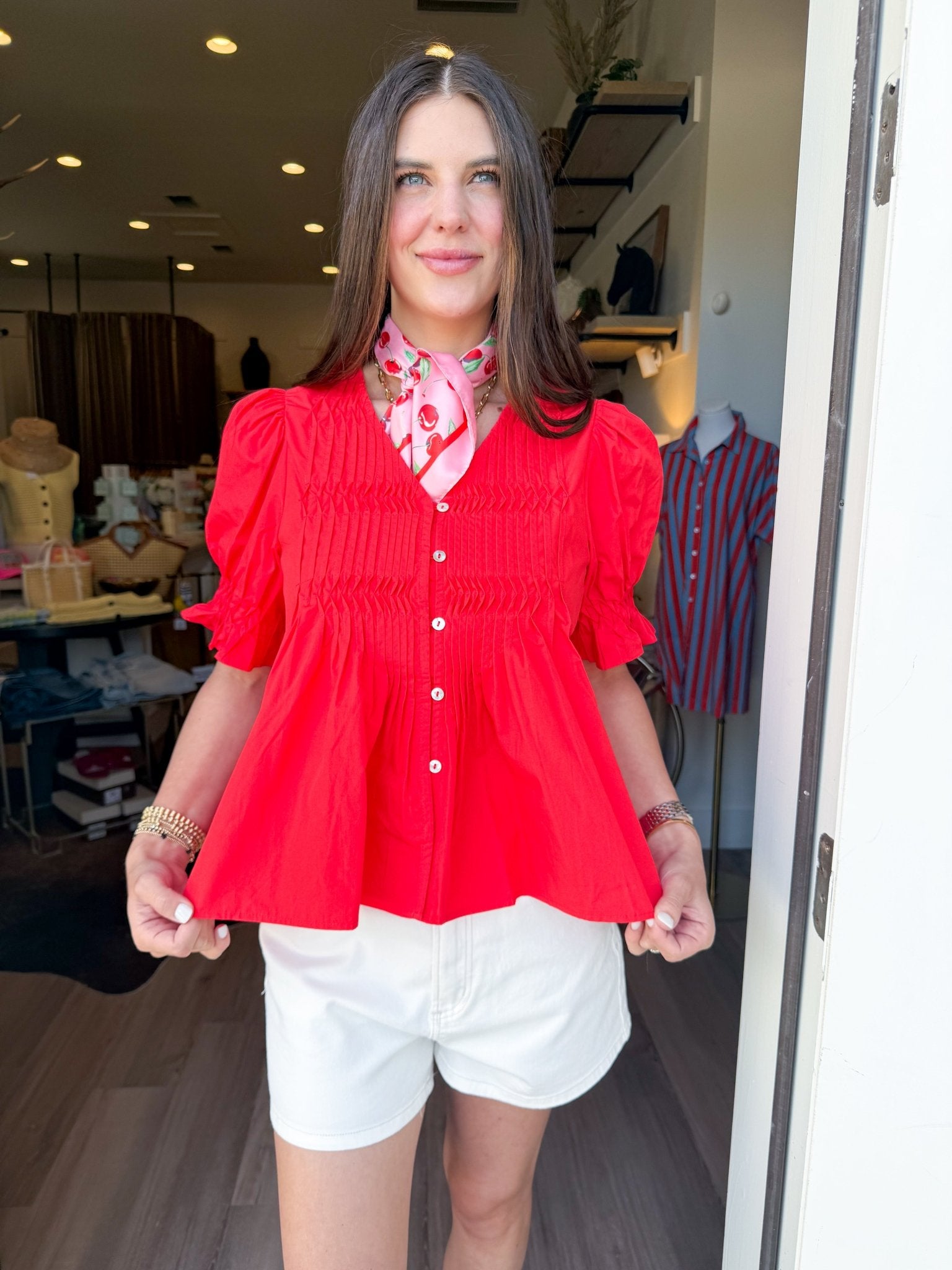 Poppy Pintuck Puff Top - Elk + Elm