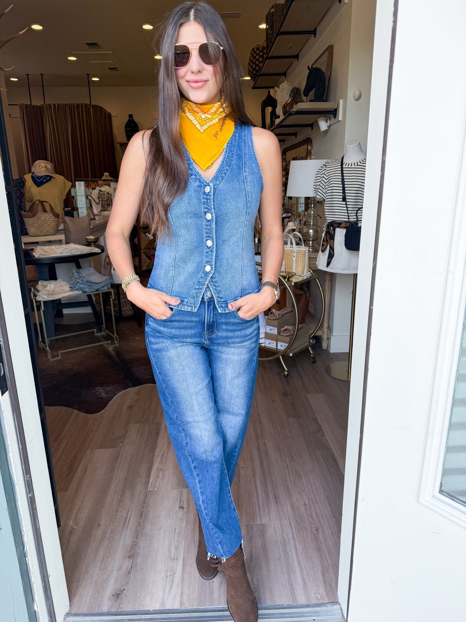 Porto Denim Vest - Elk + Elm