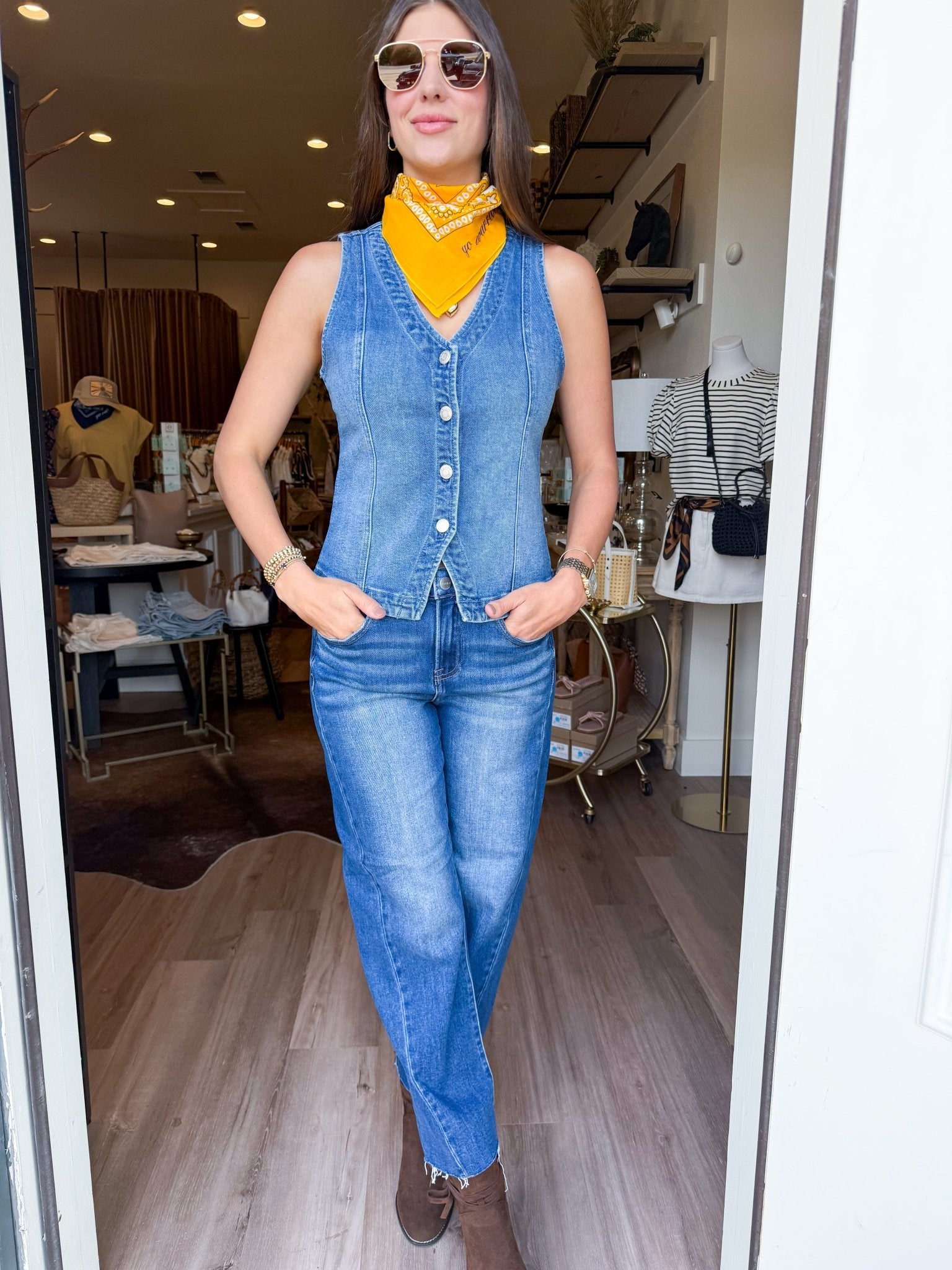Porto Denim Vest - Elk + Elm