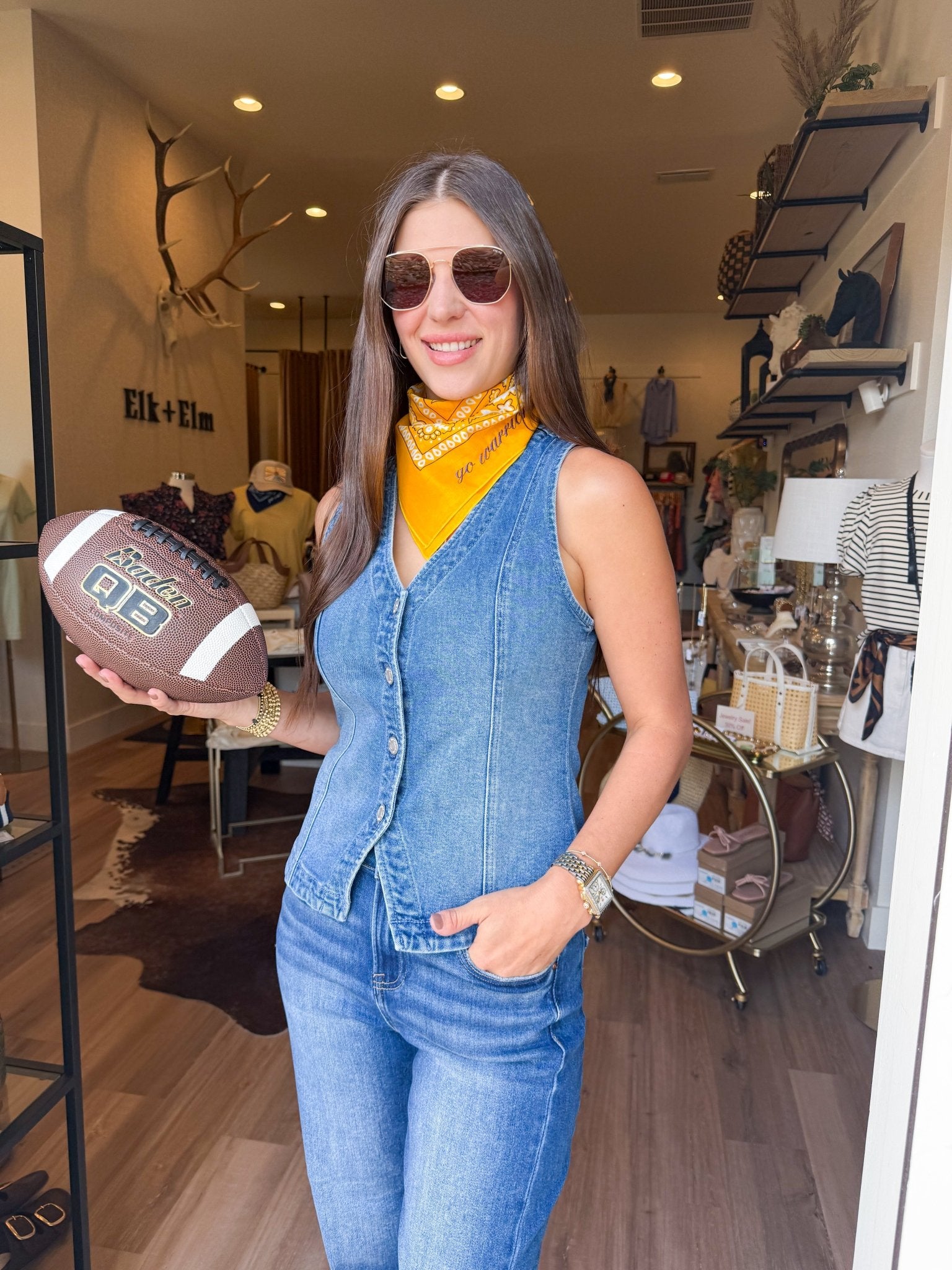 Porto Denim Vest - Elk + Elm