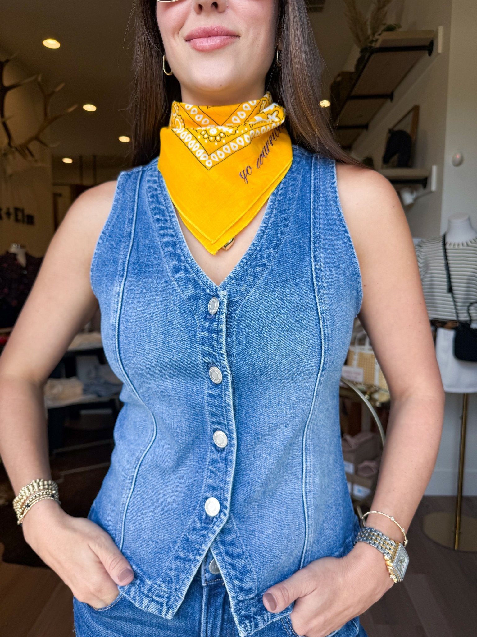 Porto Denim Vest - Elk + Elm