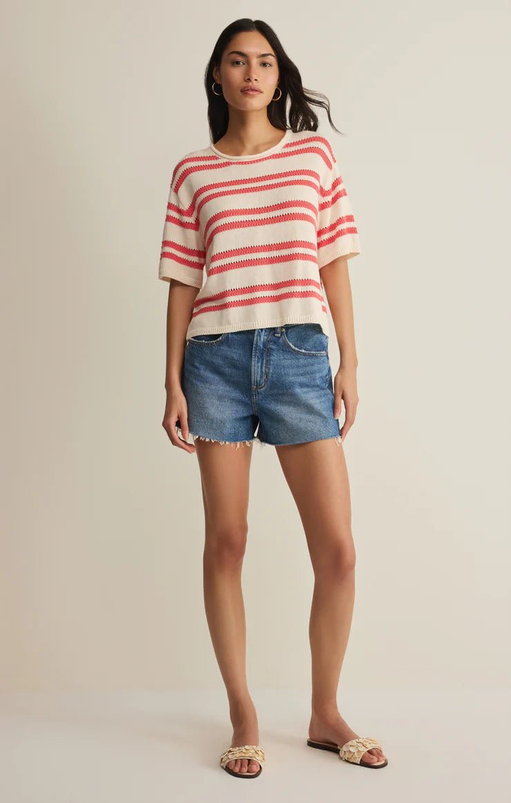Prado Striped Sweater Tee - Elk + Elm