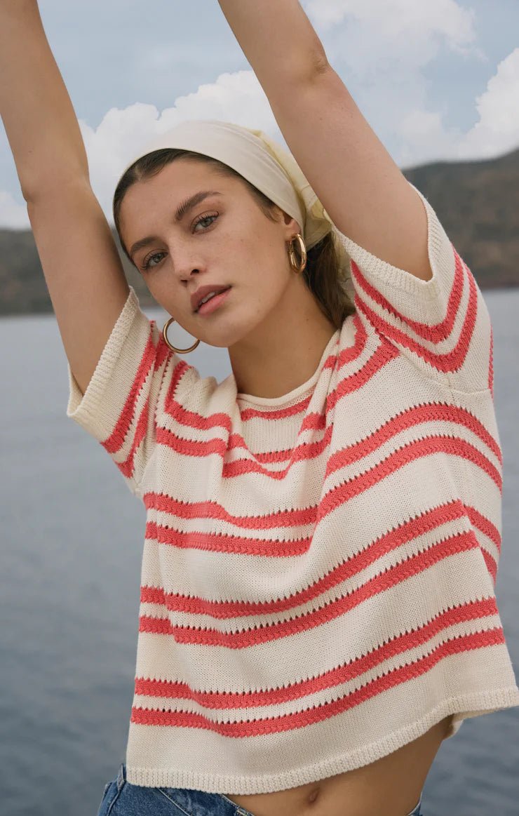 Prado Striped Sweater Tee - Elk + Elm
