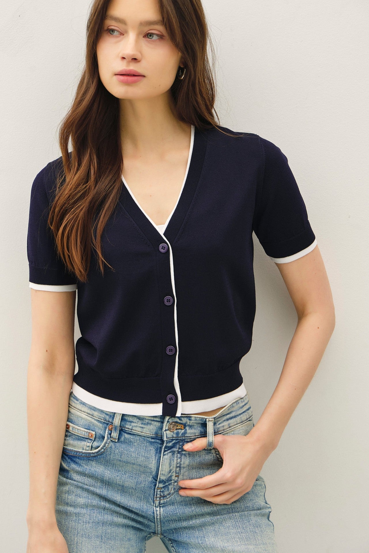 Preppy Layered Knit Top - Elk + Elm