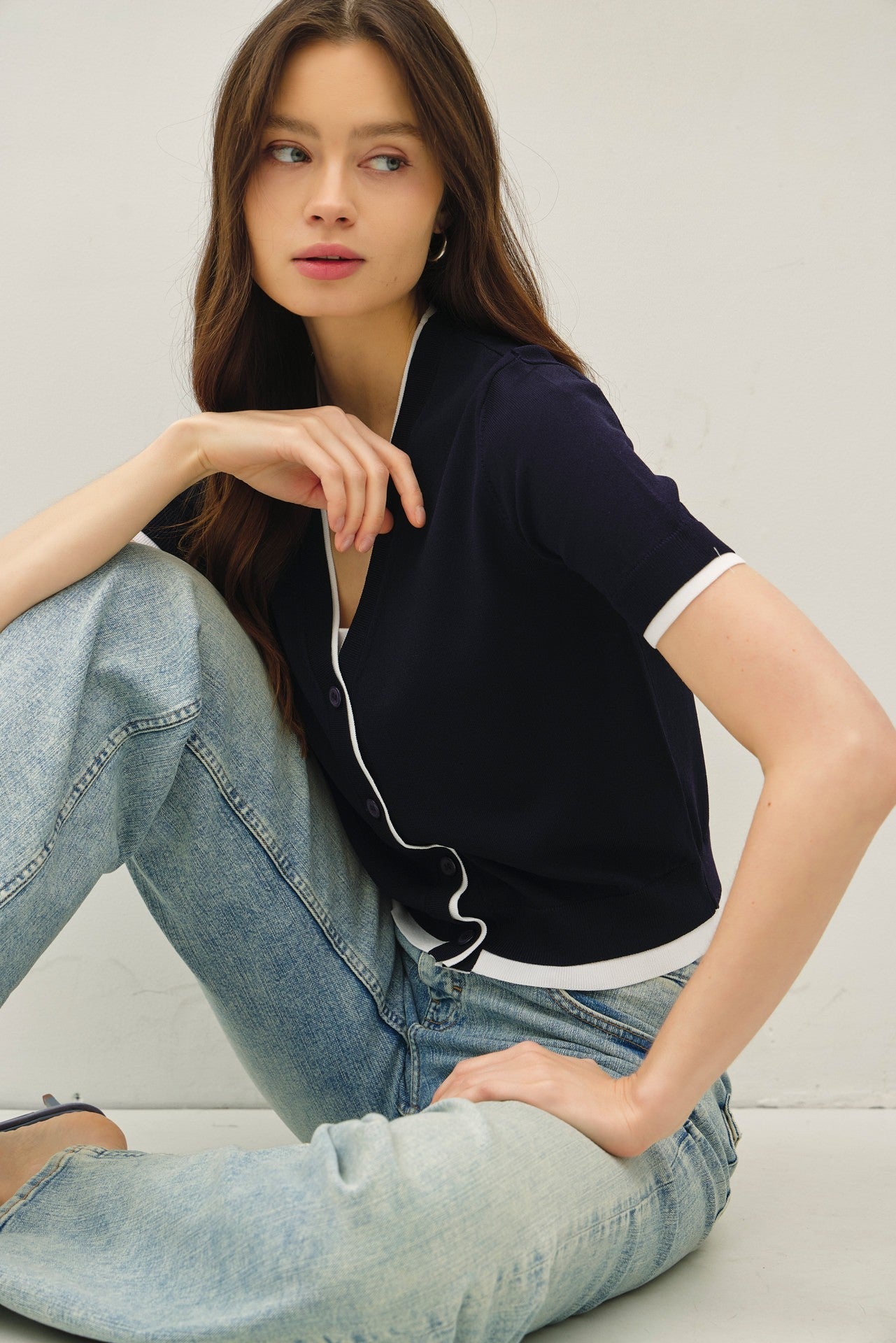Preppy Layered Knit Top - Elk + Elm