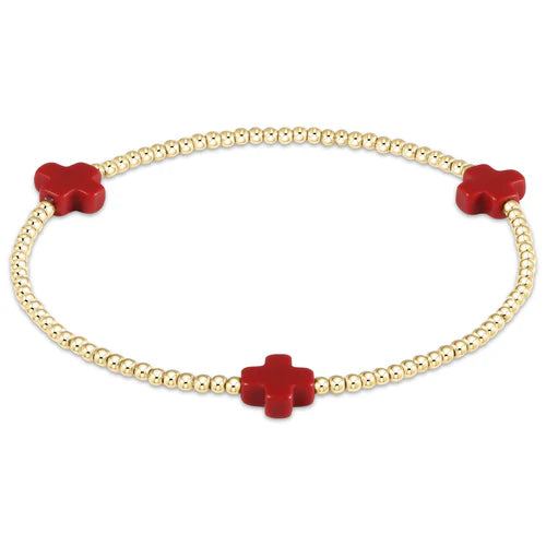 eNewton Signature Cross Small Gold Bracelet