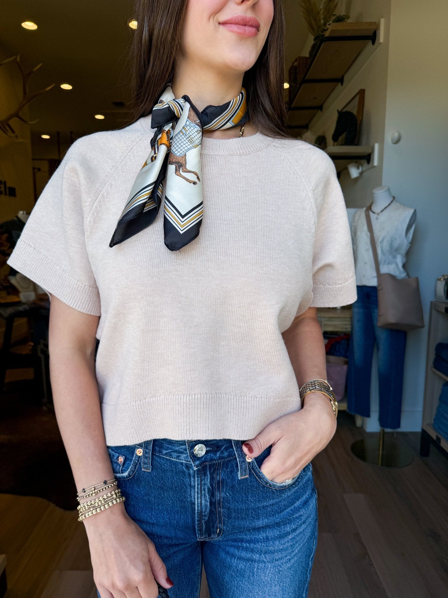 Relaxed Knit Sweater - Oatmeal - Elk + Elm