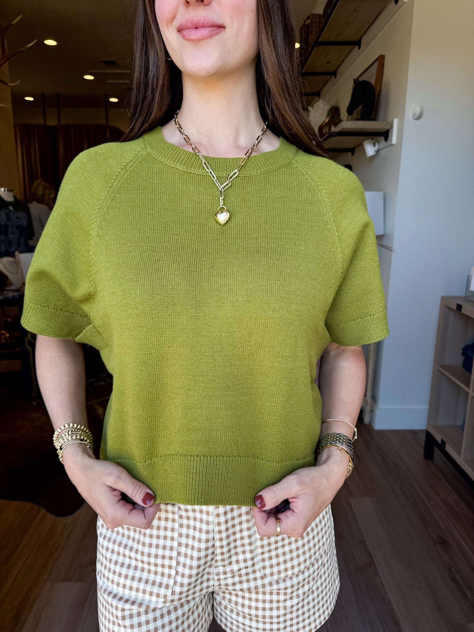 Relaxed Knit Sweater - Olive - Elk + Elm
