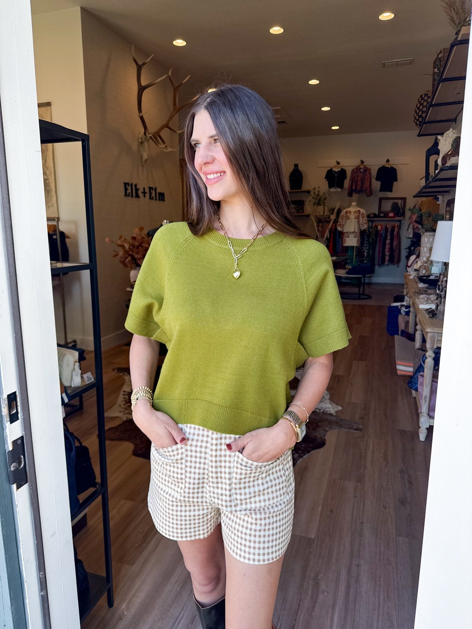 Relaxed Knit Sweater - Olive - Elk + Elm