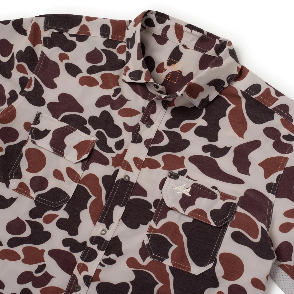 Rio SS Button Up Boone Camo - Elk + Elm