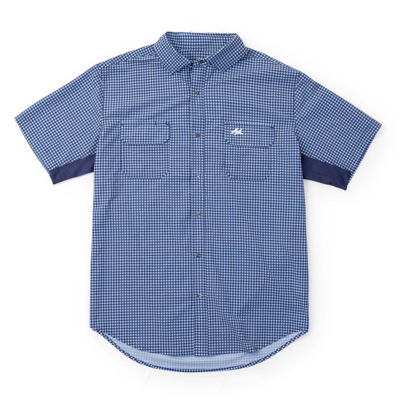 Rio SS Button Up - Houndstooth - Elk + Elm