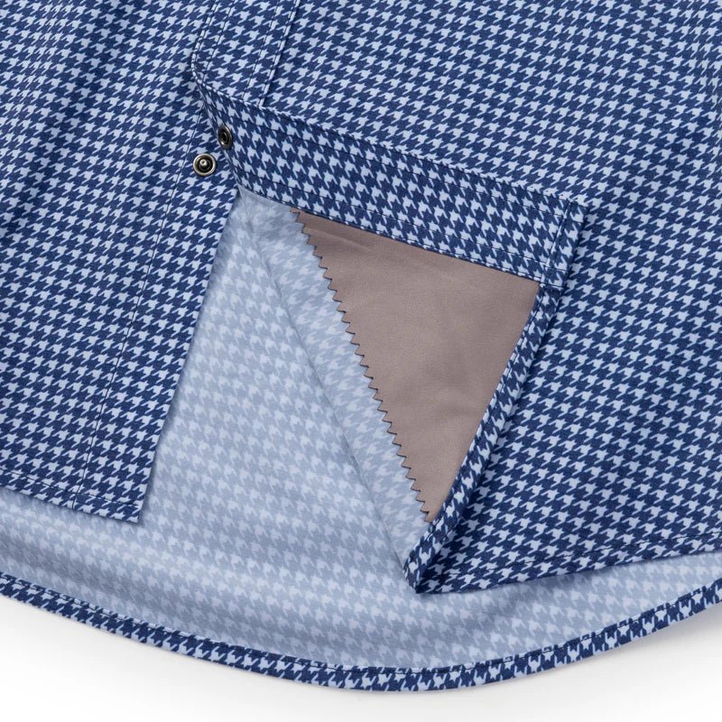 Rio SS Button Up - Houndstooth - Elk + Elm
