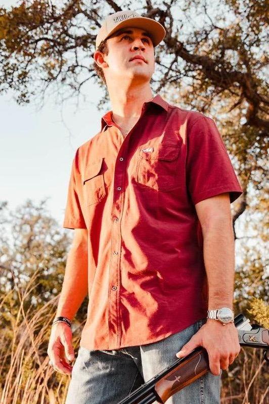 Rio SS Button Up Maroon - Elk + Elm