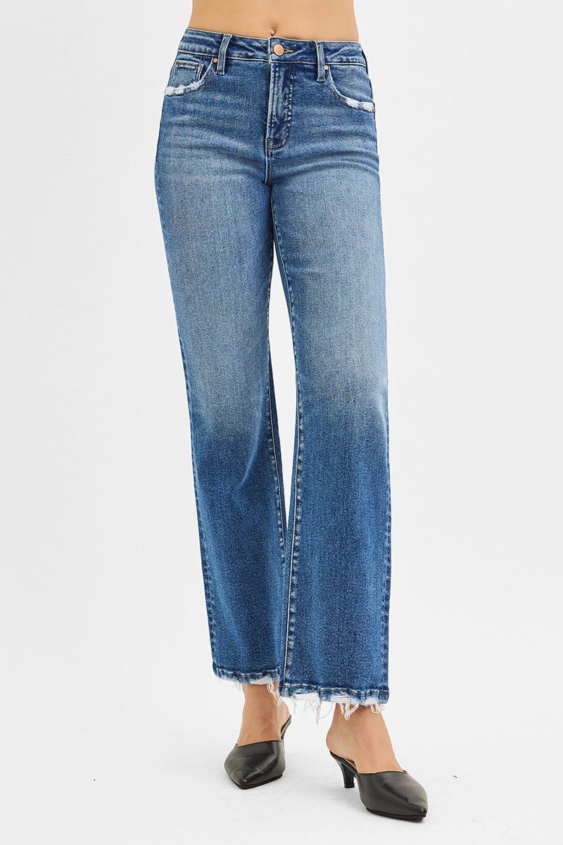 Risen Distressed Ankle Jeans - Elk + Elm