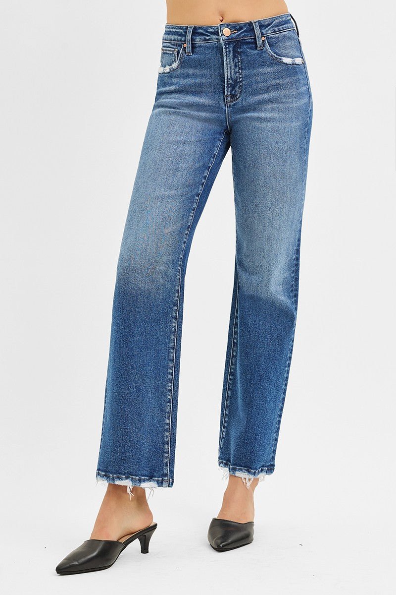 Risen Distressed Ankle Jeans - Elk + Elm