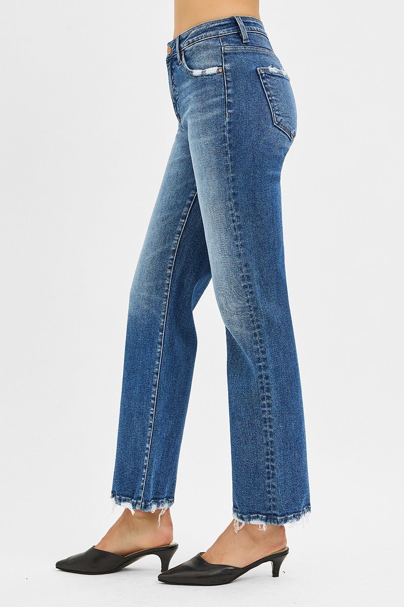 Risen Distressed Ankle Jeans - Elk + Elm