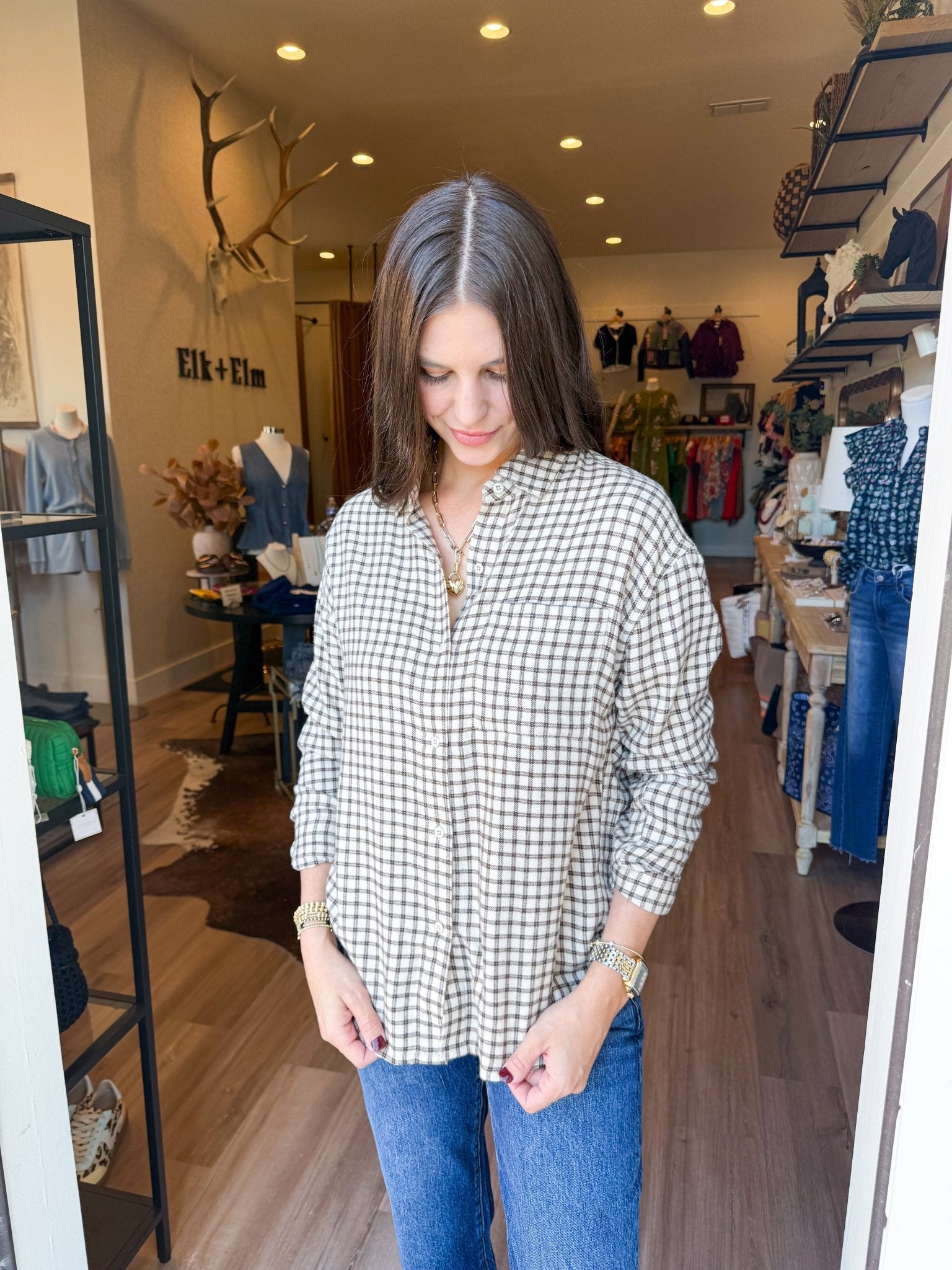 River Plaid Button Up - Elk + Elm
