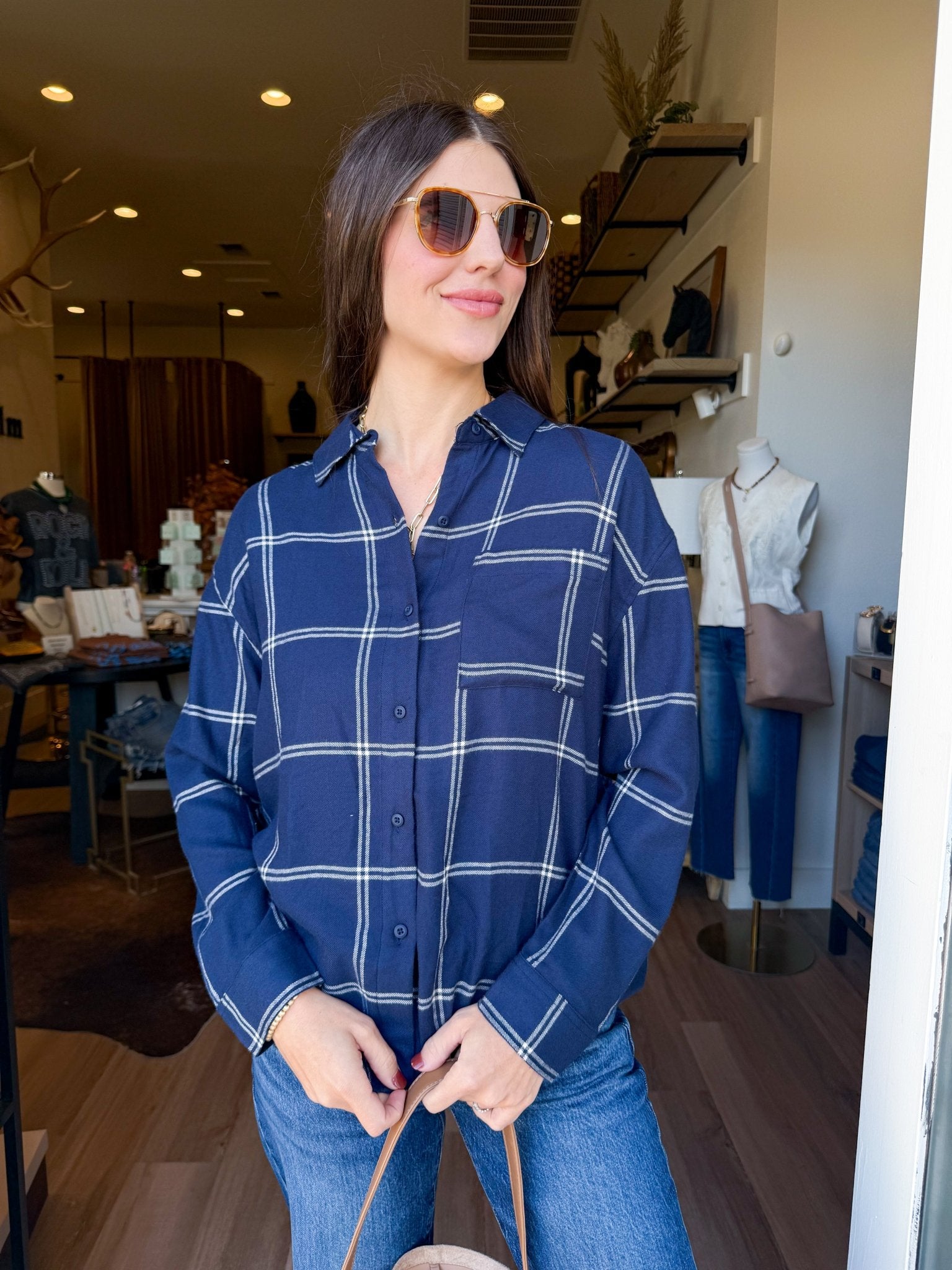 River Plaid Button Up - Elk + Elm