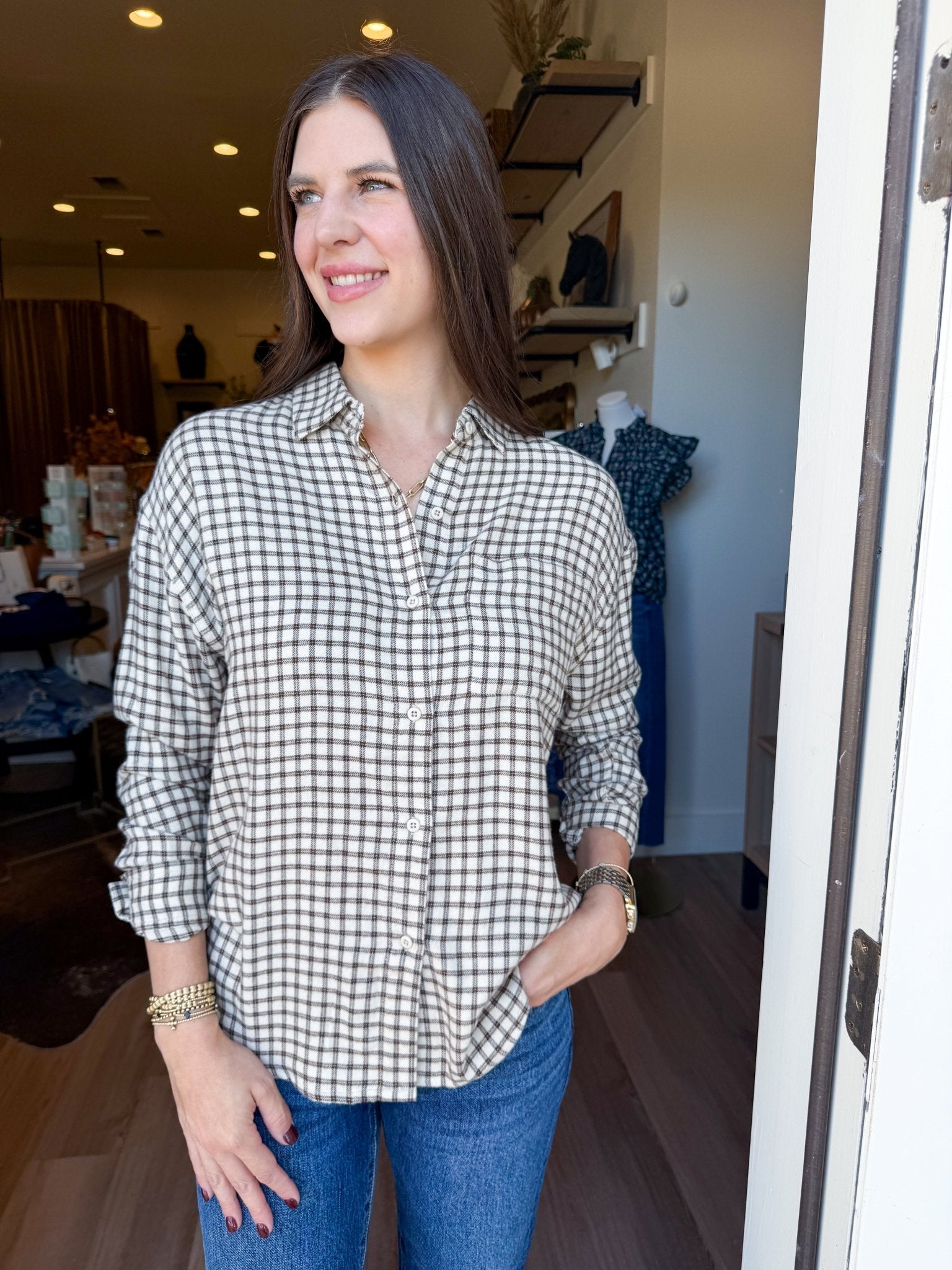 River Plaid Button Up - Elk + Elm